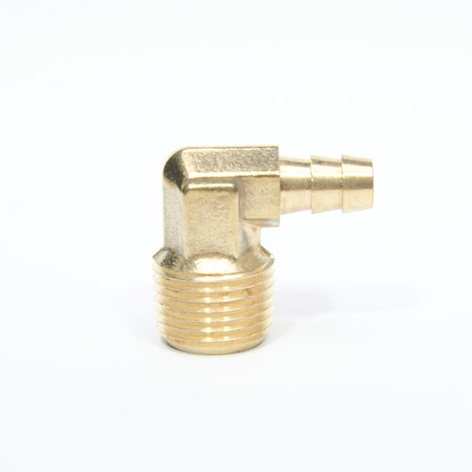 3/8 Hose ID - 1/2 Npt Male Elbow L Barbed Brass Fitting Air Water Oil Gas