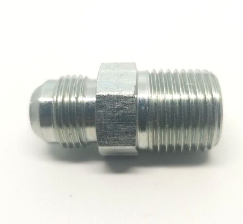 1/2 Jic 37 Flare Male x 1/2 Male Npt Straight Hydraulic Fitting Adapter Steel FasParts 2404-08-08
