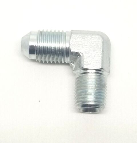 1/4 Jic 37 Male Flare x 1/8 Male Npt 90 Degree L Elbow Male Hydraulic Steel Fitting FasParts 2501-04-02