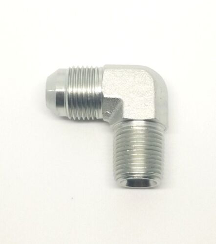 1/2 Jic 37 Male Flare x 3/8 Male Npt 90 Degree L Elbow Male Hydraulic Steel Fitting FasParts 2501-08-06