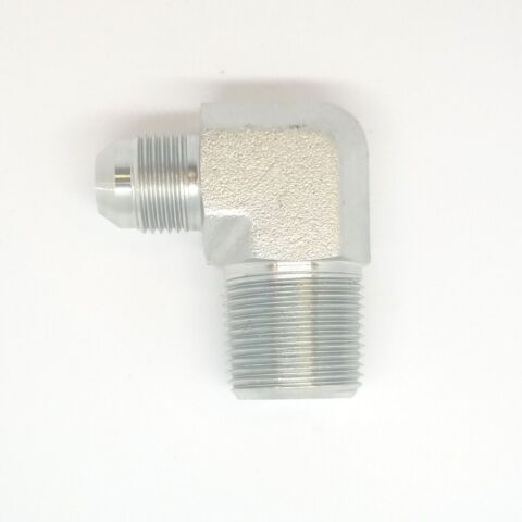 1/2 Jic 37 Male Flare x 3/4 Male Npt 90 Degree L Elbow Male Hydraulic Steel Fitting FasParts 2501-08-12