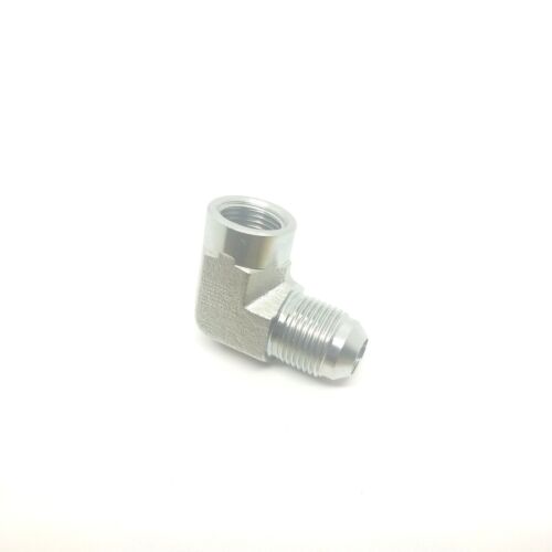 1/2 Jic 37 Flare Male x 3/8  Female Npt 90 Degree L Hydraulic Steel Fitting FasParts 2502-08-06