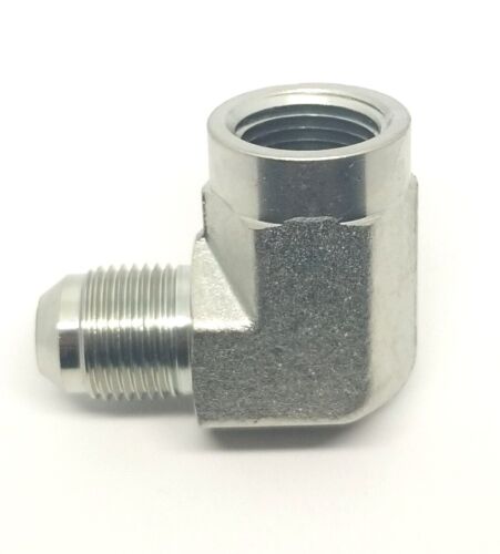 1/2 Jic 37 Flare Male x 1/2  Female Npt 90 Degree L Hydraulic Steel Fitting FasParts 2502-08-08