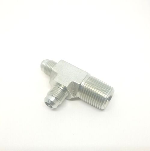3/8 Male Jic 37 x 1/2 Npt Male Run Tee Hydraulic Steel Fitting FasParts 2605-06-08-06