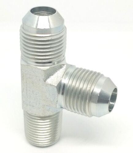 1/2 Male Jic 37 x 3/8 Npt Male Run Tee Hydraulic Steel Fitting FasParts 2605-08-06-08