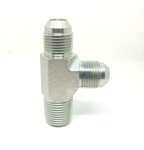 1/2 Male Jic 37 x 1/2 Npt Male Run Tee Hydraulic Steel Fitting FasParts 2605-08-08-08