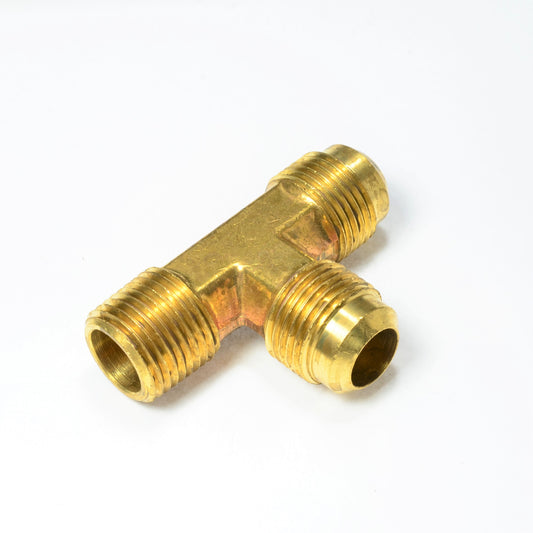 5/8 Tube OD Sae 45 Flare to 1/2 Male Npt Pipe Run Tee Fitting Natural Gas Propane HVAC