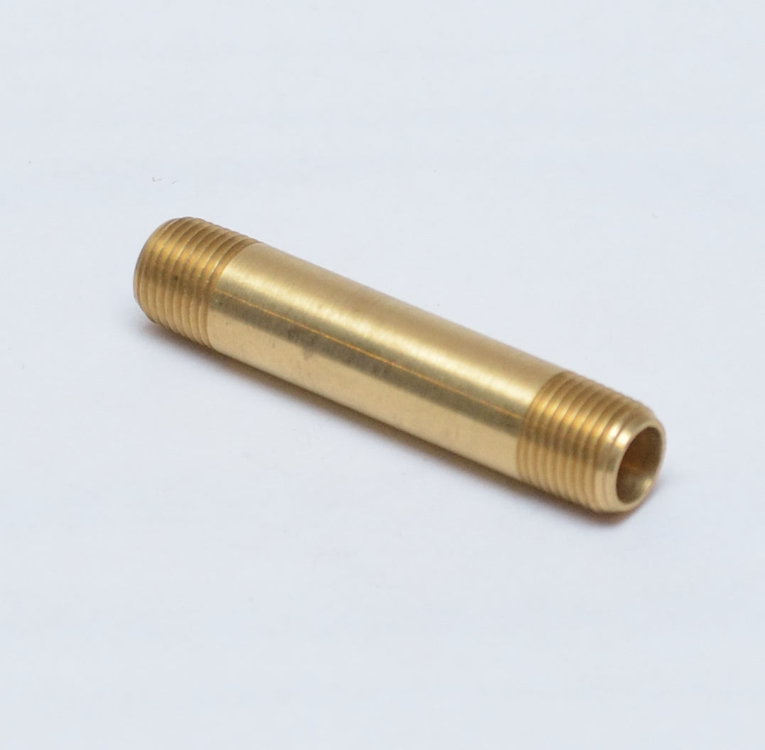 2 in Long Pipe Nipple 1/8 Male Npt Brass Fitting Fuel Oil Gas