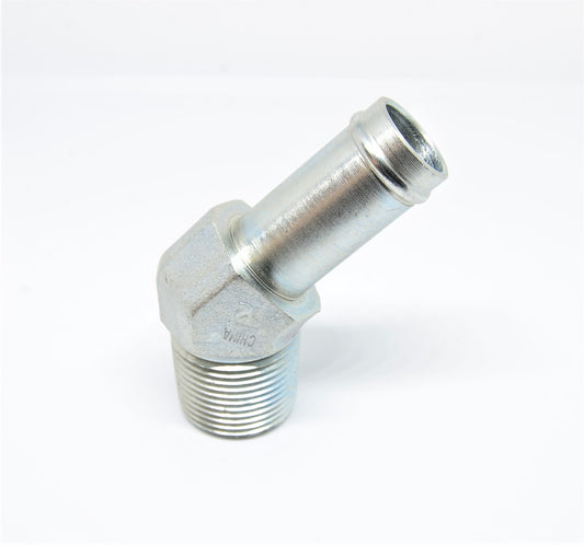 Carbon Steel 3/4 ID Hose Barb 3/4 Npt Male Elbow 45 Degree Fitting Water Oil Gas Fuel