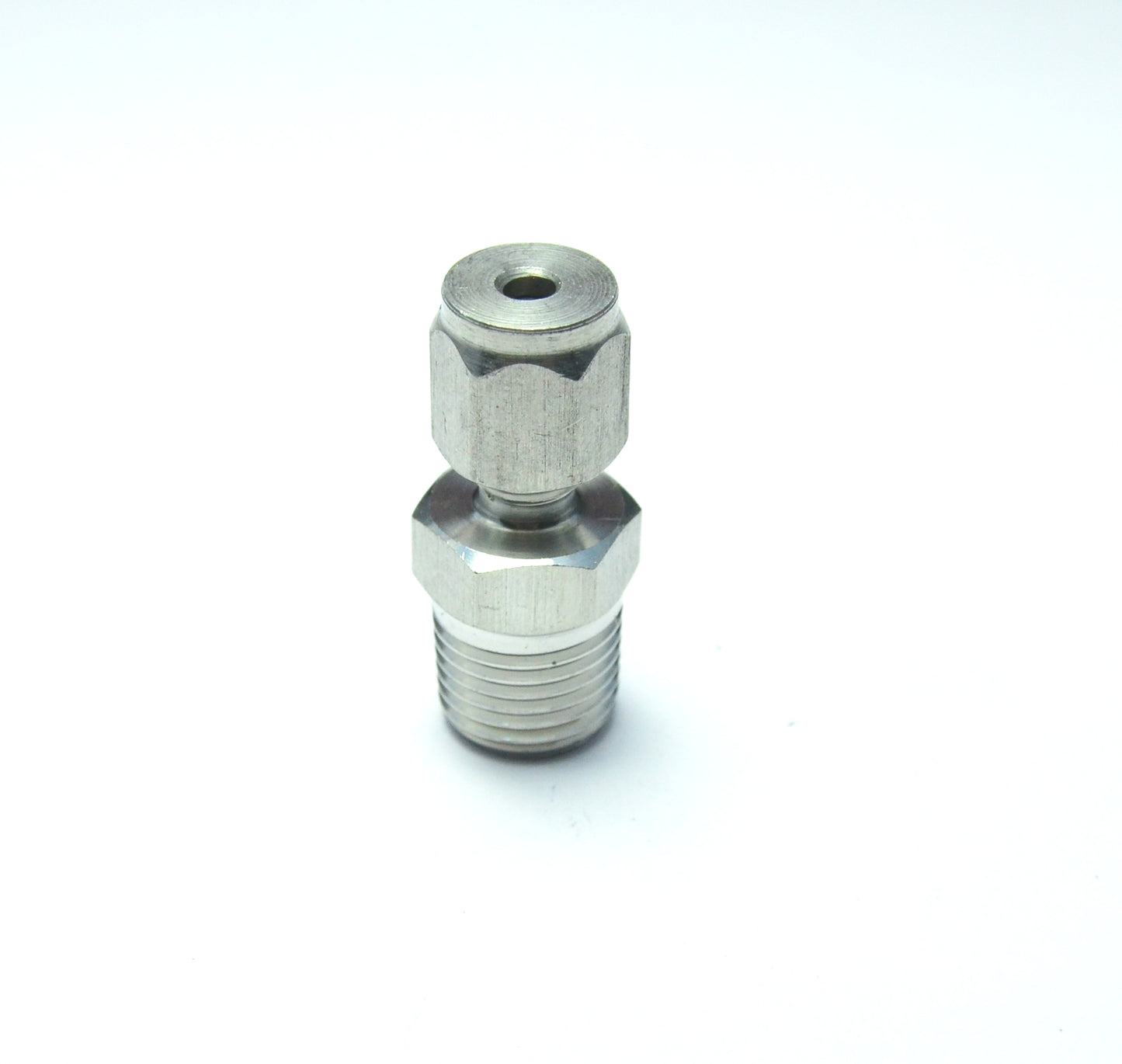 1/8" OD x 1/4" NPT Male Steel Stainless Twin Ferrule Straight Fitting WOG