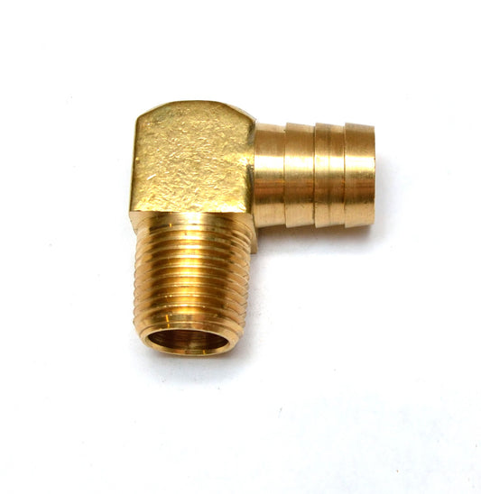 3/4 Hose ID - 1/2 Npt Male Elbow L Barbed Brass Fitting Air Water Oil Gas