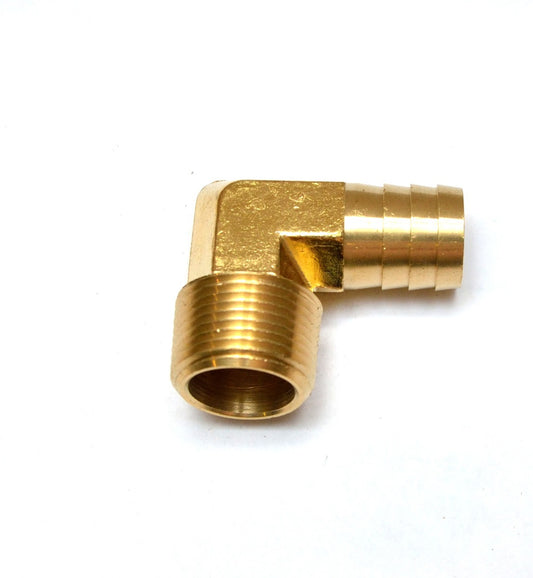 3/4 Hose ID - 3/4 Npt Male Elbow L Barbed Brass Fitting Air Water Oil Gas