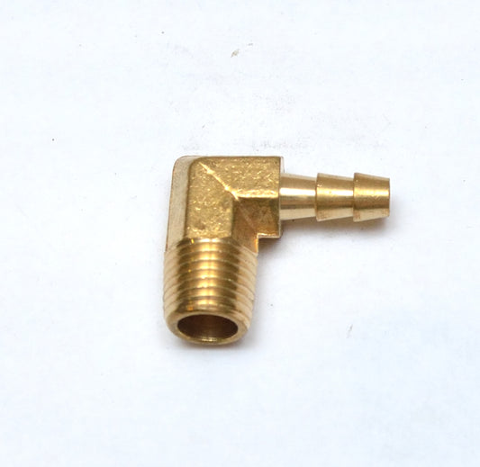1/4 Hose ID - 1/4 Npt Male Elbow L Barbed Brass Fitting Air Water Oil Gas