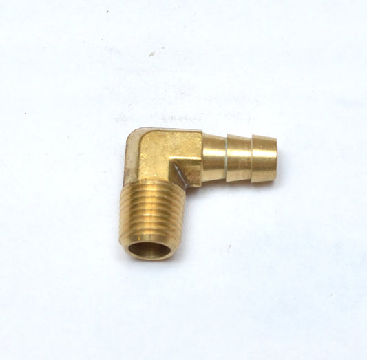 3/8 Hose ID - 1/4 Npt Male Elbow L Barbed Brass Fitting Air Water Oil Gas