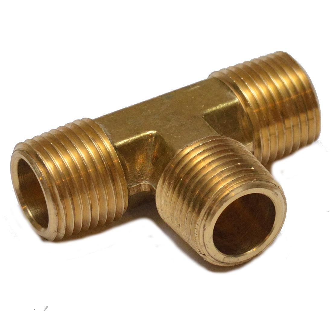 1/2 Npt Male Tee T 3 Way Equal Pipe Brass Fitting Fuel Vacuum Air Water Oil Gas