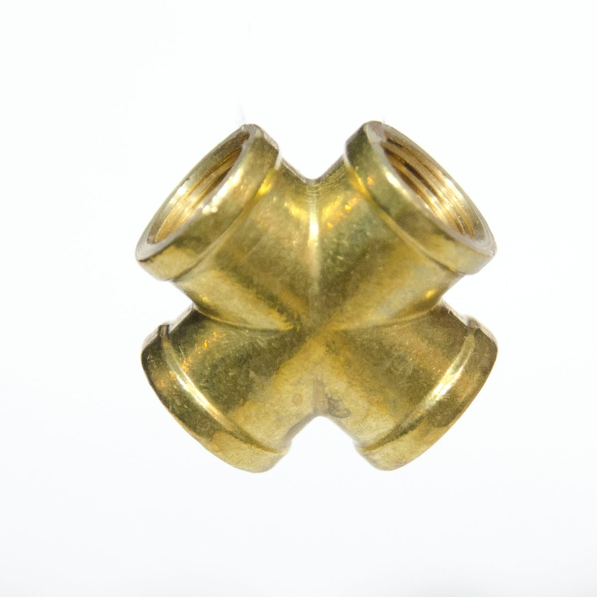 3/8 Female Npt 4 Way Cross Brass Pipe Fitting Vacuum Fuel Air Water Oil Gas