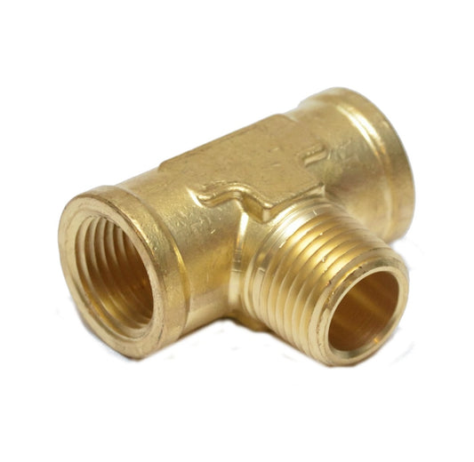 1/2 Npt Female to Male Center Branch Tee Brass Pipe Fitting Water Oil Gas Air