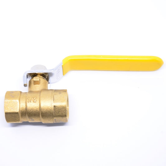 FasParts Full Port 1/2" Female NPT Brass Ball Lever Shut Off Valve Water/Air/Pneumatic/Fluid 600WOG Water Oil Gas