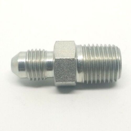 1/4 Jic 37 Flare Male x 1/4 Male Npt Straight Hydraulic Fitting Adapter Steel FasParts 2404-04-04