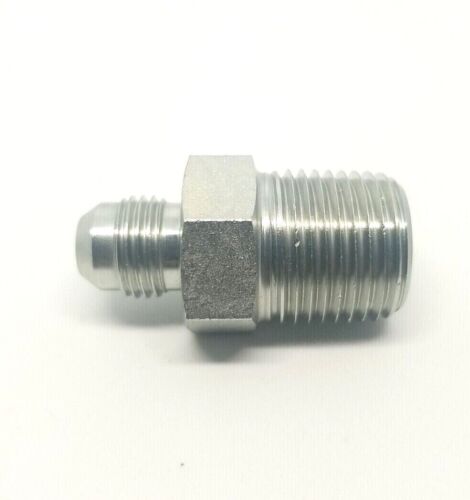 3/8 Jic 37 Flare Male x 1/2 Male Npt Straight Hydraulic Fitting Adapter Steel FasParts 2404-06-08