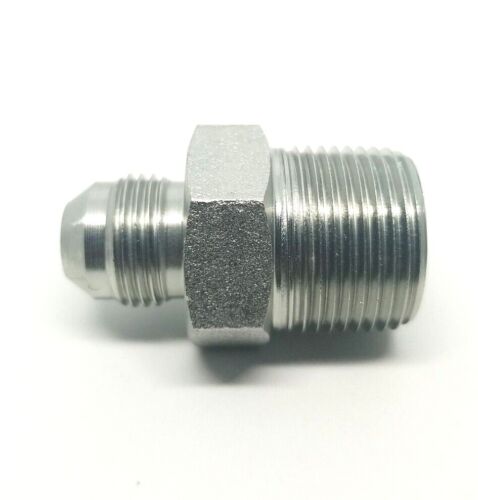 1/2 Jic 37 Flare Male x 3/4 Male Npt Straight Hydraulic Fitting Adapter Steel FasParts 2404-08-12