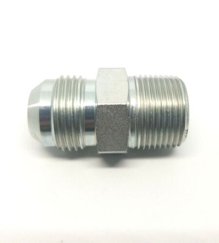 3/4 Jic 37 Flare Male x 3/4 Male Npt Straight Hydraulic Fitting Adapter Steel FasParts 2404-12-12