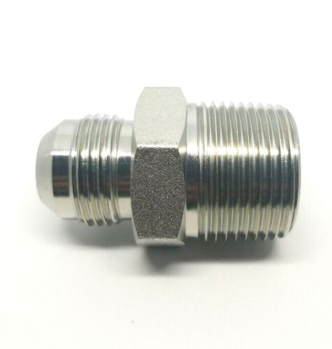 3/4 Jic 37 Flare Male x 1 Male Npt Straight Hydraulic Fitting Adapter Steel FasParts 2404-12-16
