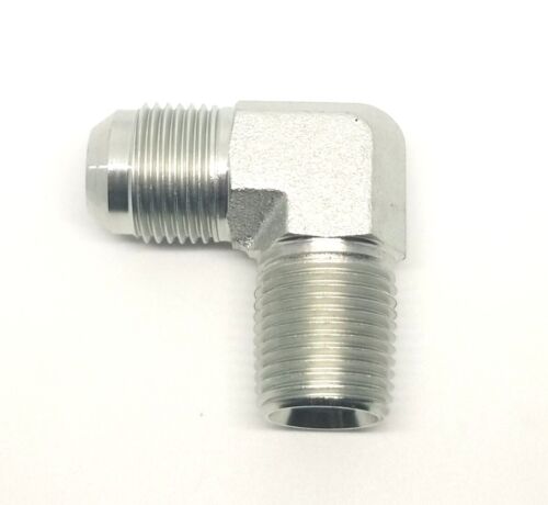 5/8 Jic 37 Male Flare x 1/2 Male Npt 90 Degree L Elbow Hydraulic Steel Fitting FasParts 2501-10-08