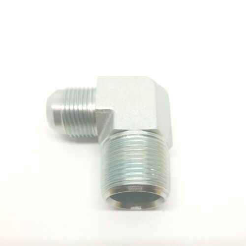 3/4 Jic 37 Male Flare x 1 Male Npt 90 Degree L Elbow Hydraulic Steel Fitting FasParts 2501-12-16
