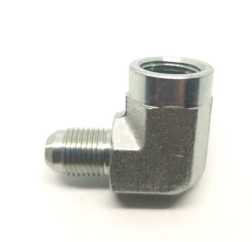 3/8 Jic 37 Flare Male x 3/8  Female Npt 90 Degree L Hydraulic Steel Fitting FasParts 2502-06-06