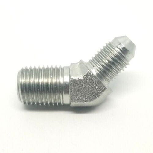 1/4 Jic 37 Flare Male x 1/4 Npt Male 45 Degree Elbow Hydraulic Steel Fitting FasParts 2503-04-04