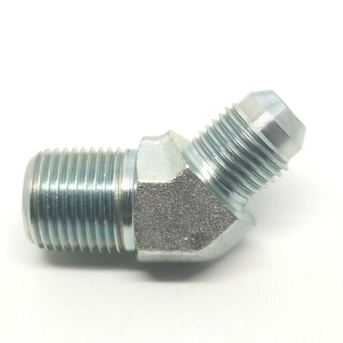 3/8 Jic 37 Flare Male x 3/8 Npt Male 45 Degree Elbow Hydraulic Steel Fitting FasParts 2503-06-06