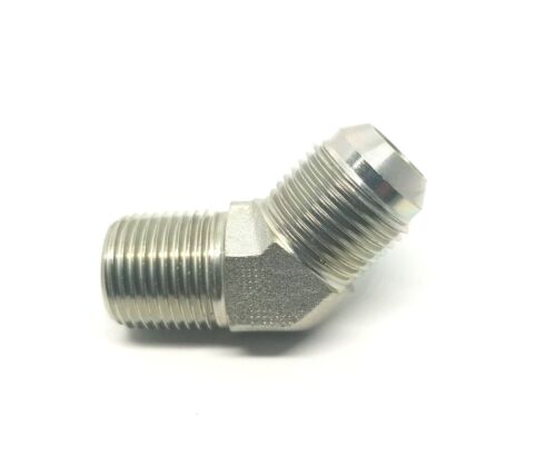 5/8 Jic 37 Flare Male x 1/2 Npt Male 45 Degree Elbow Hydraulic Steel Fitting FasParts 2503-10-08