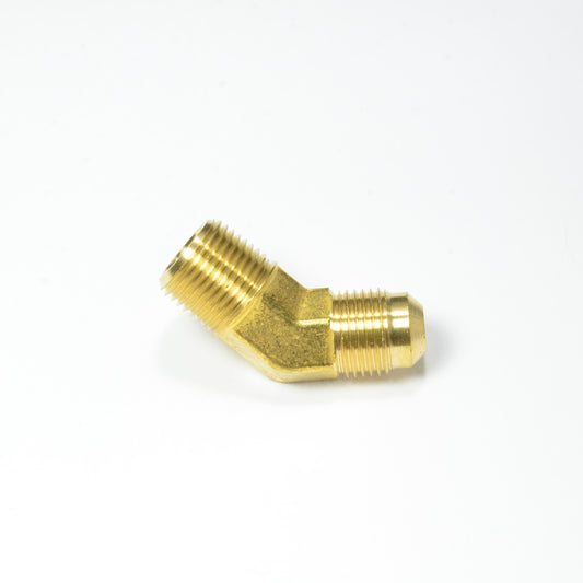 3/8 Od Male Sae 45 Flare to 3/8 Npt Male 45 Degree Elbow Adapter Fitting for Natural Gas Propane HVAC