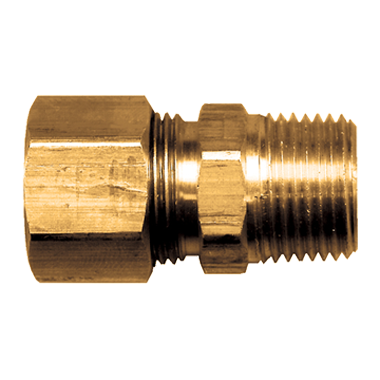 1/4 Tube OD Compression to 3/8 Npt Male Pipe Adapter Straight Fitting for Copper Tubing Water Oil Air