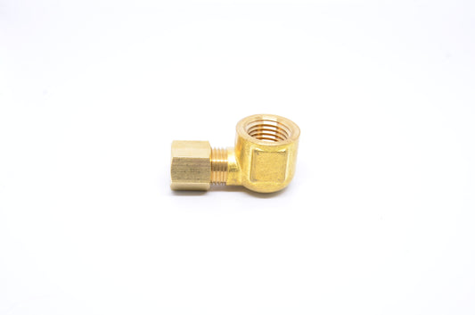 1/4 Tube OD Compression to 1/4 Npt Female Pipe Adapter Elbow Fitting for Copper Tubing Water Oil Air