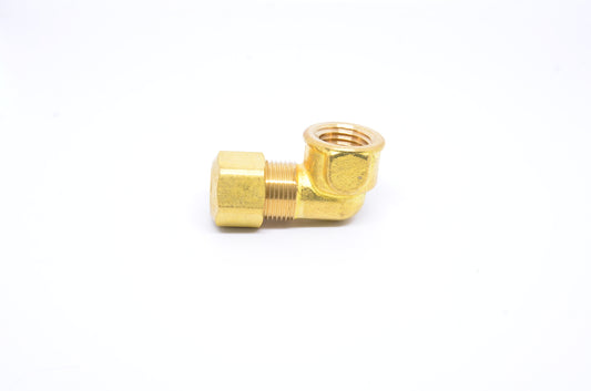 3/8 Tube OD Compression to 1/4 Npt Female Pipe Adapter Elbow Fitting for Copper Tubing Water Oil Air