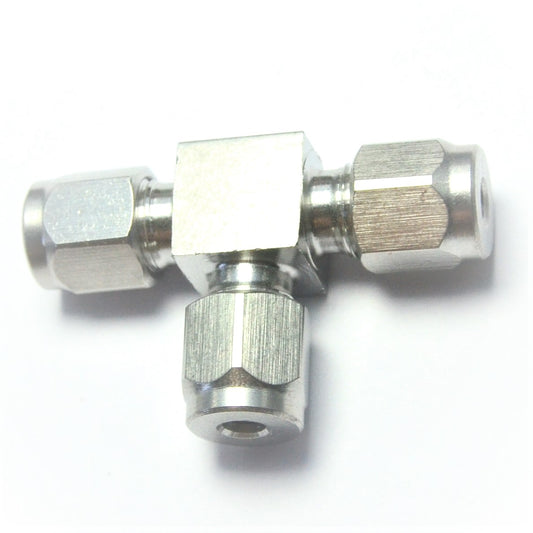 5/32" OD Tube Steel Stainless Twin Ferrule Tee Union Fitting Air Gas Water