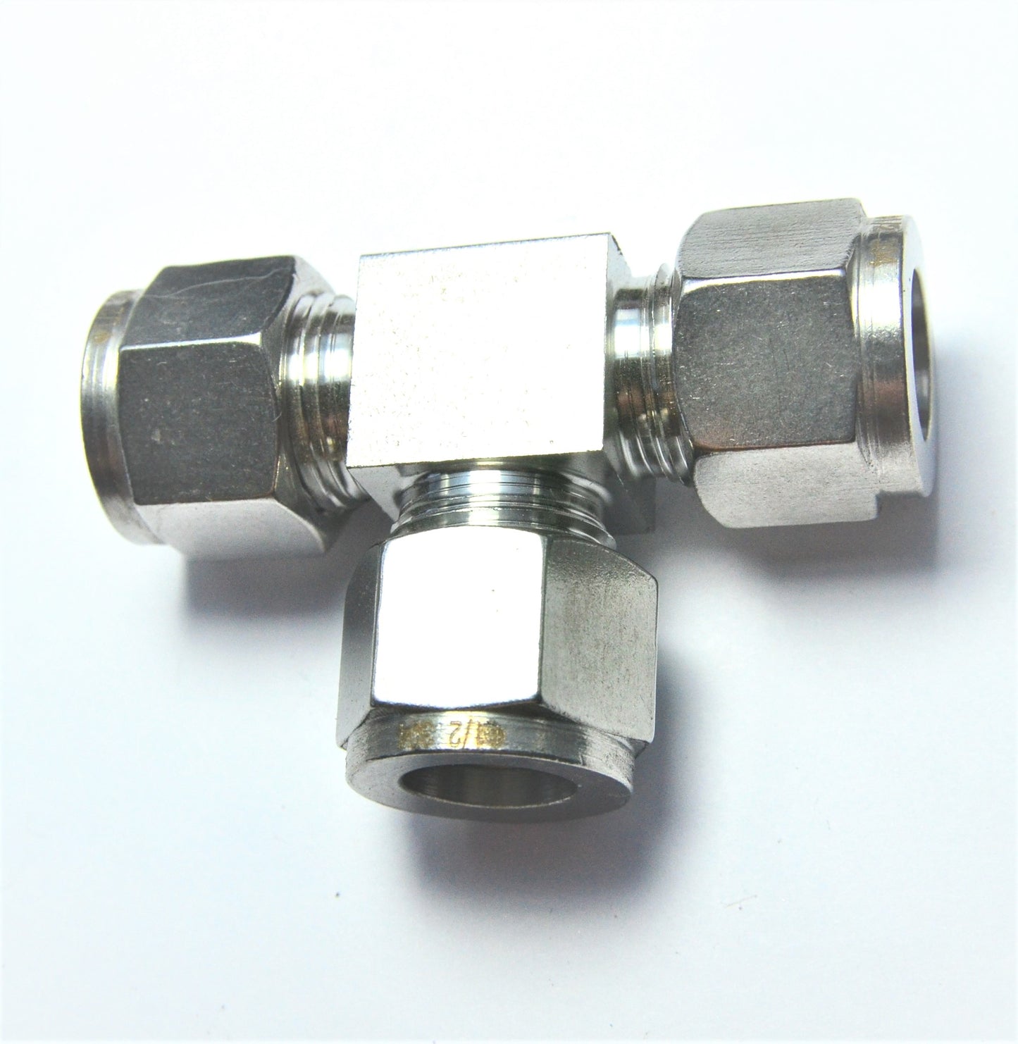 1/2" OD Tube Steel Stainless Twin Ferrule Tee Union Fitting Air Gas Water