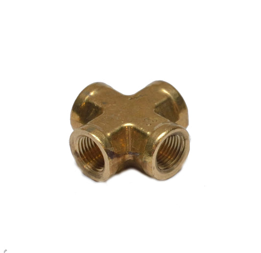 1/8 Female Npt 4 Way Cross Brass Pipe Fitting Vacuum Fuel Air Water Oil Gas