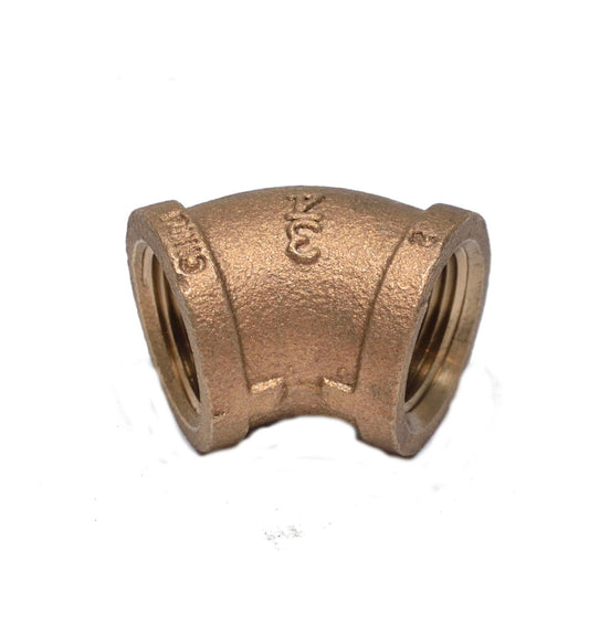 3/4 Npt Female 45 Degree Elbow Brass Fitting Water Oil Gas Fuel Air Propane