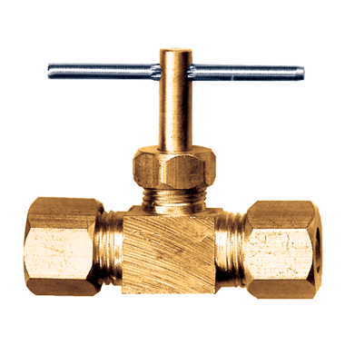 FASPARTS Precision Brass Liquid Gas Needle Valve 3/8 Compression Copper Tube
